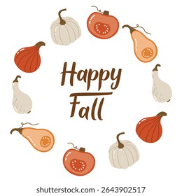 Autumn round frame, autumn cozy, design for posters, banner, greeting cards, stickers