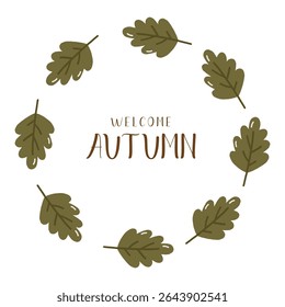 Autumn round frame, autumn cozy, design for posters, banner, greeting cards, stickers