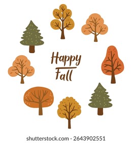 Autumn round frame, autumn cozy, design for posters, banner, greeting cards, stickers