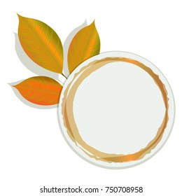 Autumn round frame with leaves