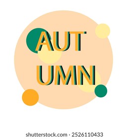 Autumn. Round logotype. Vector illustration