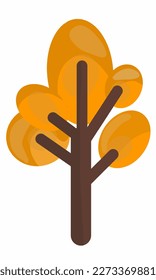 autumn round tree vector art