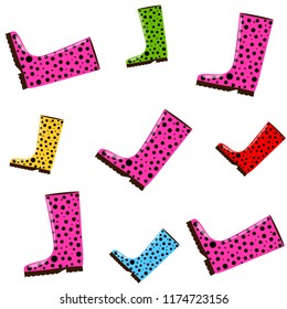 autumn rubber boots autumnal vector background