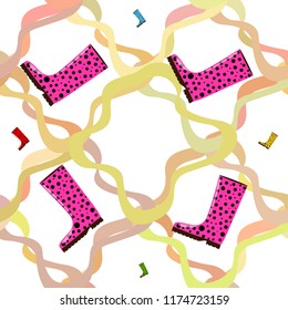 autumn rubber boots autumnal vector background