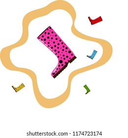 autumn rubber boots autumnal vector background