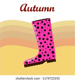 autumn rubber boots autumnal vector background