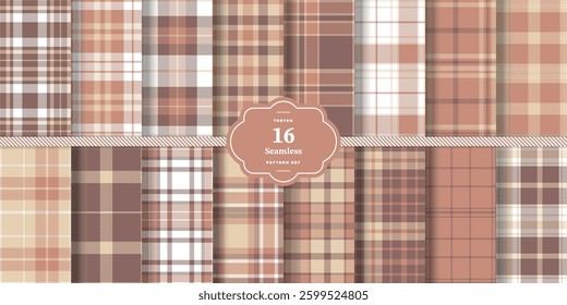 Autumn Rust Seamless Tartan with Deep Cardinal accents Textile Design Set of 16