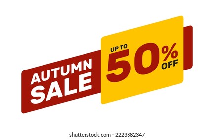 autumn sale up to 50% off, vector advertising banner or season discount