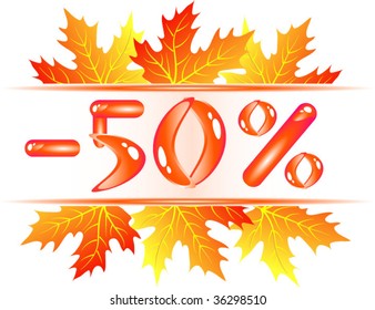 Autumn sale. 50 percent discount