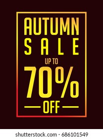 Autumn Sale - Up to 70 PERCENT, Vector for greeting, holiday, season