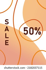 Autumn sale background. Abstract poster. Flyer. Season type discount lettering text sign 50 percent.Rectangle shaped;

