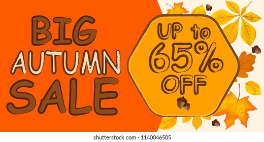  Autumn Sale Background and banner with Falling Autumn Leavs Abstract Vector Illustration EPS10 