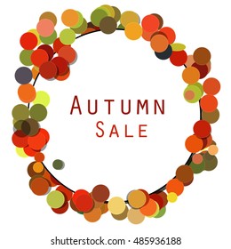 Autumn Sale Background With Autumn Colored Abstract Dots