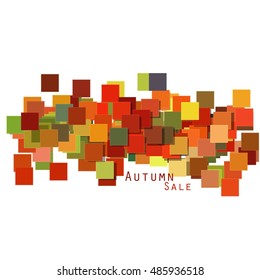 Autumn Sale Background With Autumn Colored Abstract Squares