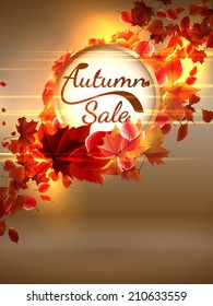 Autumn Sale background with copyspace. plus EPS10 vector file