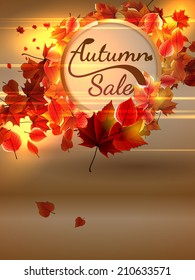 Autumn Sale background with copyspace. plus EPS10 vector file