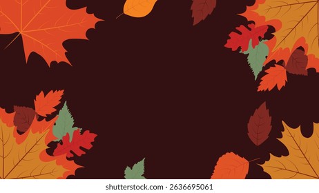 Autumn Sale Background with Dark Red and Orange Leaves