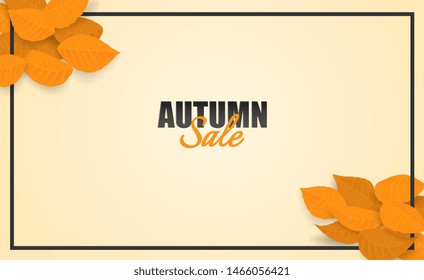 Autumn sale background. design with autumn leaves on soft background. Vector.