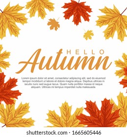 Autumn Sale Background with Hand Drawn Autumn Text and Leaves around it. For Holiday sale Promo, Invitation card and Greeting card
