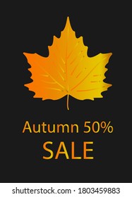 Autumn Sale Background with Hand Drawn Autumn Text and Leaves. For Holiday sale Promo, Invitation card and Greeting card