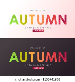 Autumn sale background layout decorate with leaves for shopping sale or promo poster and frame leaflet or web banner.Vector illustration template.