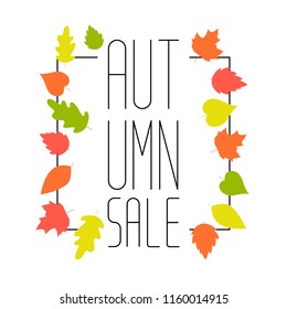 Autumn sale background layout decorate with leaves for shopping	