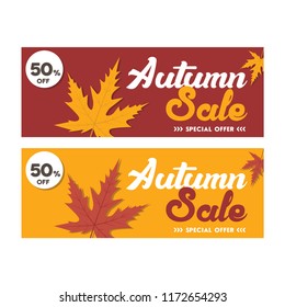 Autumn sale background layout decorate with leaves for shopping sale, romo poster,  web banner. Vector illustration template.