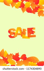 Autumn sale background layout decorate with leaves for shopping