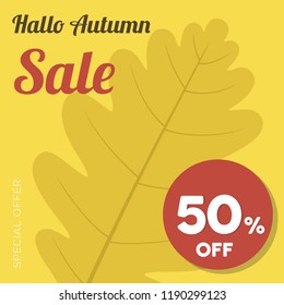 Autumn sale background layout decorate with leaves for shopping sale, romo poster,  web banner. Vector illustration template.