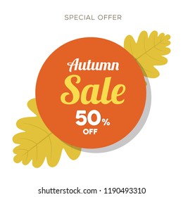 Autumn sale background layout decorate with leaves for shopping sale, romo poster,  web banner. Vector illustration template.