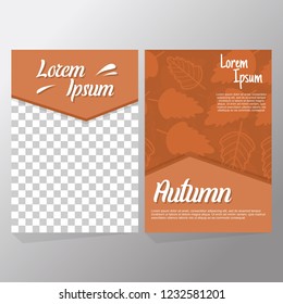 Autumn sale background layout decorate with falling brown silhouette asian palm leaves, transparent space for image. design for shopping sale, promo poster, frame leaflet, web banner template