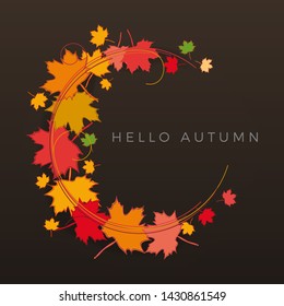 Autumn sale background, layout decorate with leaves of autumn. Poster and frame leaflet or web banner. Vector template.