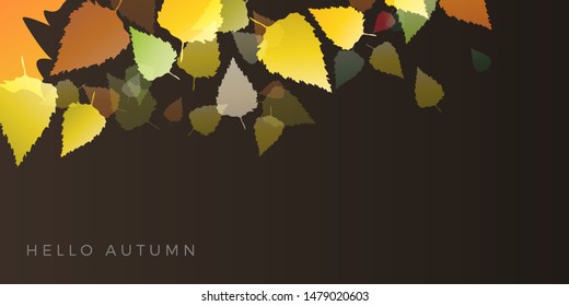 Autumn sale background, layout decorate with leaves of autumn. Poster and frame leaflet or web banner. Vector template.