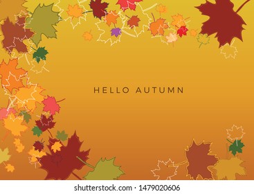 Autumn sale background, layout decorate with leaves of autumn. Poster and frame leaflet or web banner. Vector template.