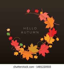 Autumn sale background, layout decorate with leaves of autumn. Poster and frame leaflet or web banner. Vector template.