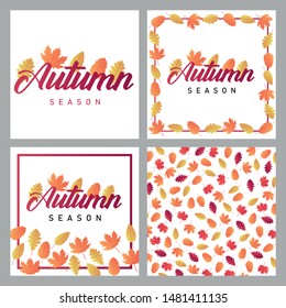 Autumn sale background layout decorate with leaves for shopping sale or promo poster and frame leaflet or web banner. Vector illustration template.	