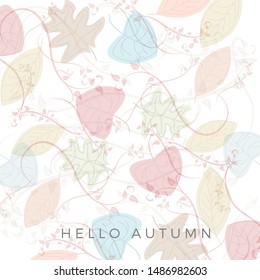 Autumn sale background, layout decorate with leaves of autumn. Poster and frame leaflet or web banner. Vector template.