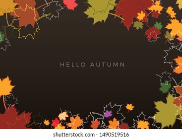 Autumn sale background, layout decorate with leaves of autumn. Poster and frame leaflet or web banner. Vector template.
