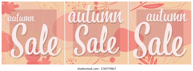 Autumn sale background layout decorate with leaves for shopping sale or promo poster and frame leaflet or web banner.Vector illustration template.