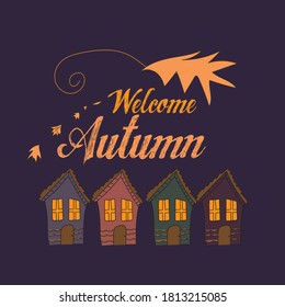 Autumn sale background layout decorate with leaves for shopping sale or promo poster and frame leaflet or web banner.Vector illustration template.