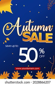 Autumn sale background layout decorate with leaves for shopping sale