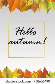 Autumn sale background layout decorate with leaves for shopping sale or promo poster and frame leaflet or web banner.Vector illustration template.