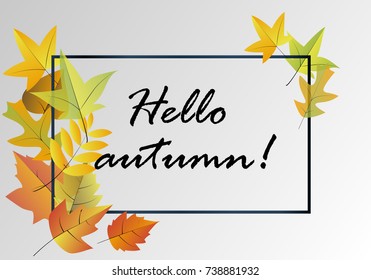 Autumn sale background layout decorate with leaves for shopping sale or promo poster and frame leaflet or web banner.Vector illustration template.