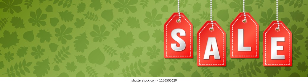 Autumn Sale - background with leaves and copyspace. Vector.