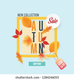 Autumn sale background for shopping sale or promo poster