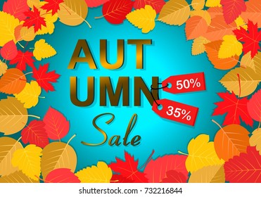 Autumn sale background template. Poster, card, label, banner design set. Layouts for shopping sale or promo poster and frame leaflet or web banner