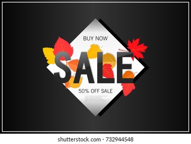 Autumn sale background template. Poster, card, label, banner design set. Layouts for shopping sale or promo poster and frame leaflet or web banner