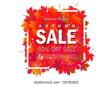 Autumn sale background template. Poster, card, label, banner design set. Layouts for shopping sale or promo poster and frame leaflet or web banner