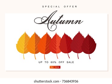 Autumn sale background template. Poster, card, label, banner design set. Layouts for shopping sale or promo poster and frame leaflet or web banner