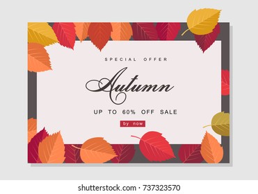 Autumn sale background template. Poster, card, label, banner design set. Layouts for shopping sale or promo poster and frame leaflet or web banner